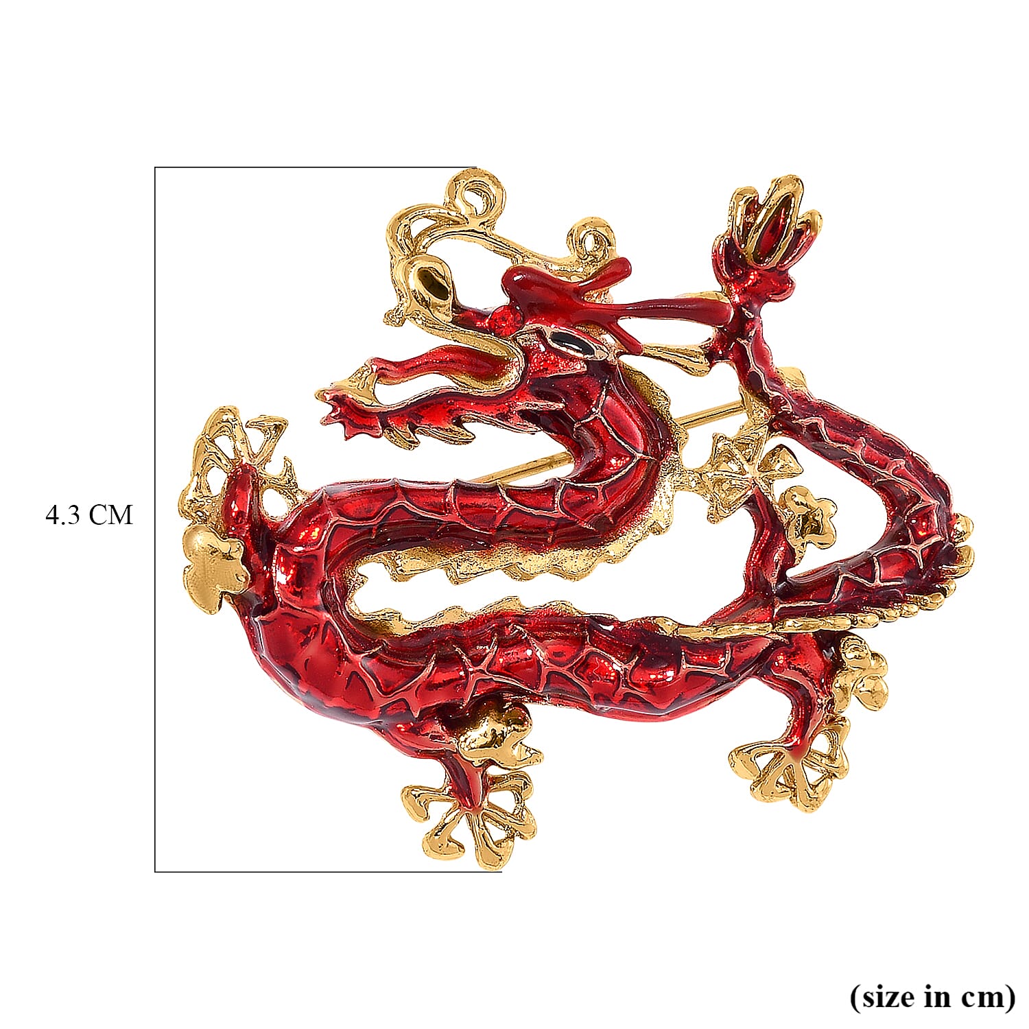 Yellow Gold Plated Dragon Brooch