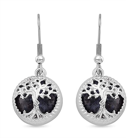 Labradorite Tree of Life Earrings with Hook