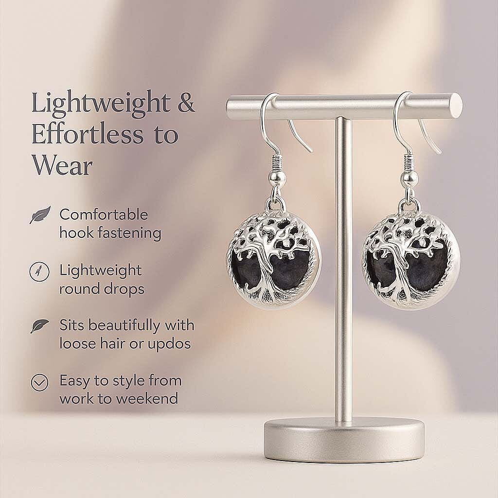 Labradorite Tree of Life Earrings with Hook