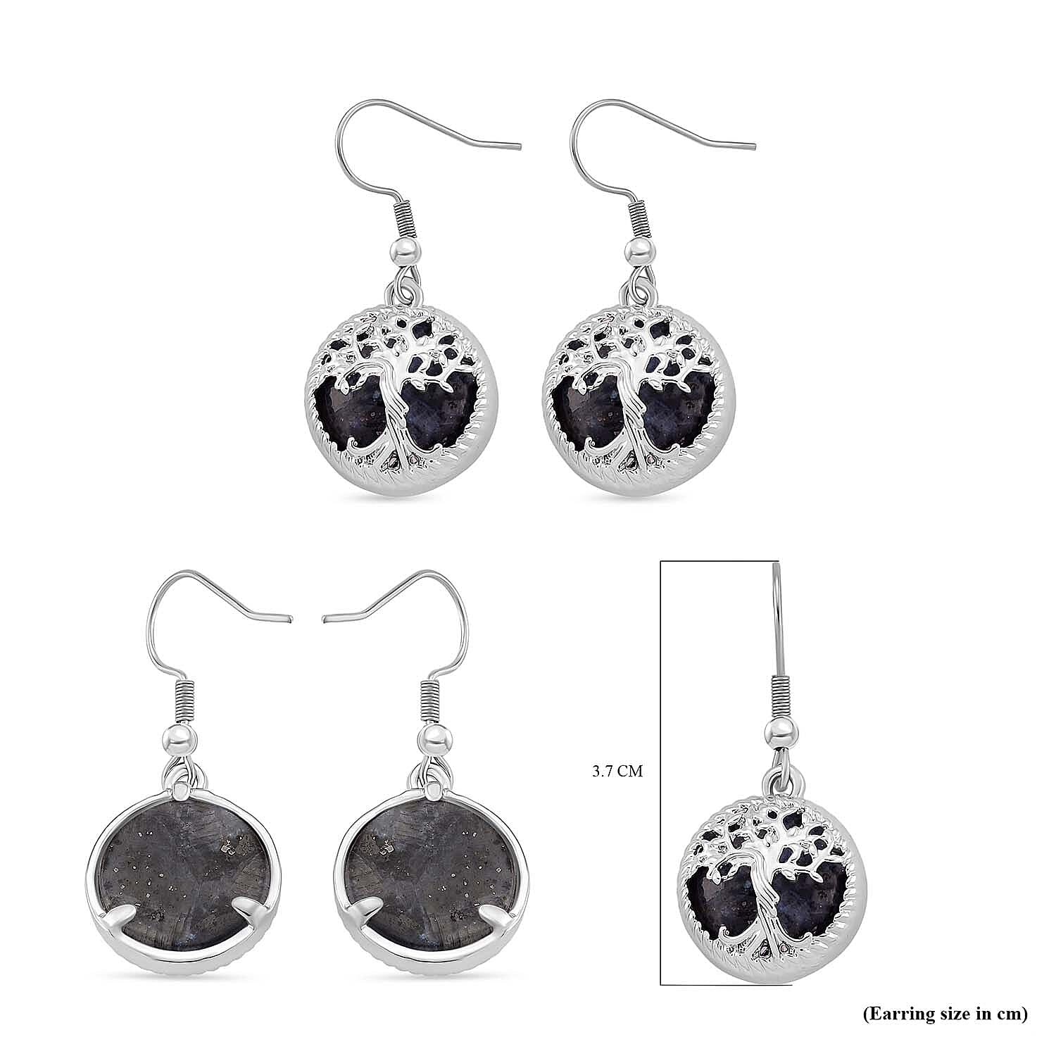 Labradorite Tree of Life Earrings with Hook