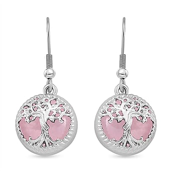 https://tjcuk.sirv.com/Products/82/5/8256664/Rose-Quartz-Tree-of-Life-Earring-with-Hook-in-Silver-Tone_8256664.jpg?w=342&h=342