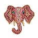 Austrian Multi Color Crystal Elephant Head Brooch in Gold Plated