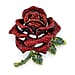 Austrian Red Crystal & Austrian Green Crystal Rose Brooch
