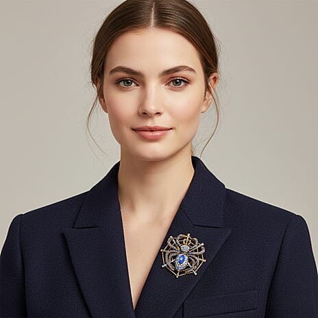 Austrian Multi Colour Crystal Spider Brooch Cum Pendant