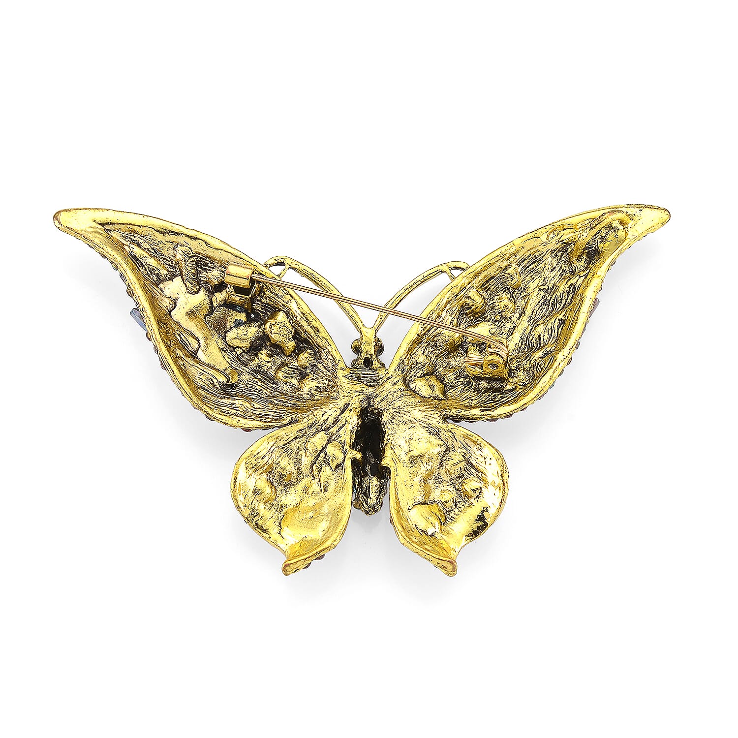 Austrian Multi Colour Crystal Butterfly Brooch