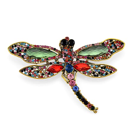 Austrian Multi Colour Crystal Brooch Cum Pendant