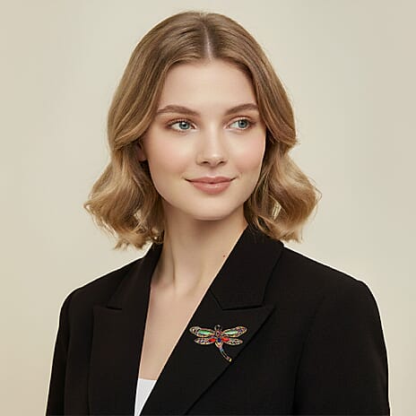 Austrian Multi Colour Crystal Brooch Cum Pendant