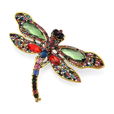 Austrian Multi Colour Crystal Brooch Cum Pendant