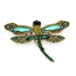 Austrian Multi Colour Crystal DragonFly Brooch Cum Pendant