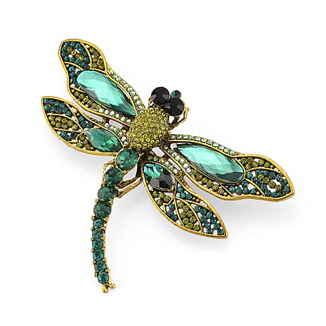 Austrian Multi Colour Crystal DragonFly Brooch Cum Pendant