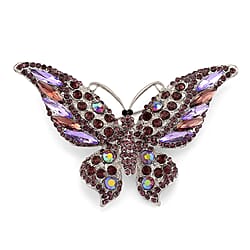 Austrian Multi Colour Crystal Butterfly Brooch
