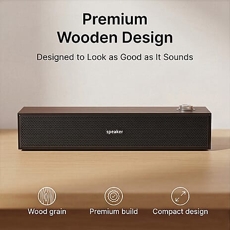 Bliss - Beyond E-3513 Brown Bluetooth 5.4 Soundbar - 6W Dual Channel, USB 5V Powered (370 mm) - Brown