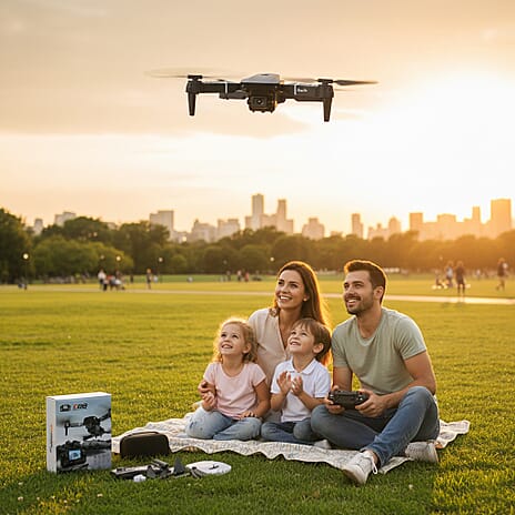 E88 Black Foldable Drone - Dual Camera, Optical Flow, 1800 mAh Battery - 3D Rolls - Black