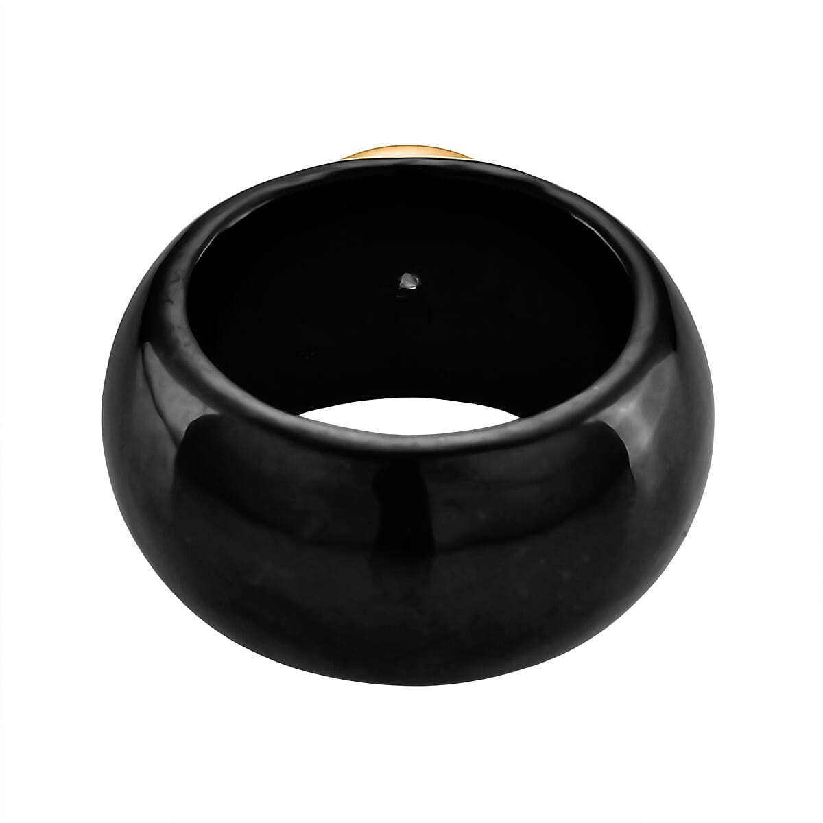 D'Joy Ethiopian Opal & Boots Black Jade Ring in Yellow Gold Plated Sterling Silver 37.94 Ct.