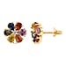 D'joy Multi Sapphire & White Zircon Earring with Push Back in Rhodium Overlay Sterling Silver 2.39 Ct.