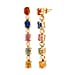 D'joy Rainbow Sapphire & White Zircon Earring with Push Back in Yellow Gold Plated Sterling Silver 2.62 Ct.