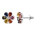 D'joy Multi Sapphire & White Zircon Earring with Push Back in Rhodium Overlay Sterling Silver 2.39 Ct.