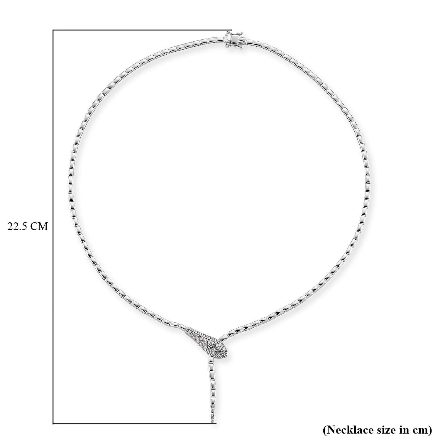 Luxuriant Lab Grown Diamond (SI-GH) Necklace (Size 20) in Rhodium Overlay Sterling Silver, Silver Wt. 23.34 Gms.
