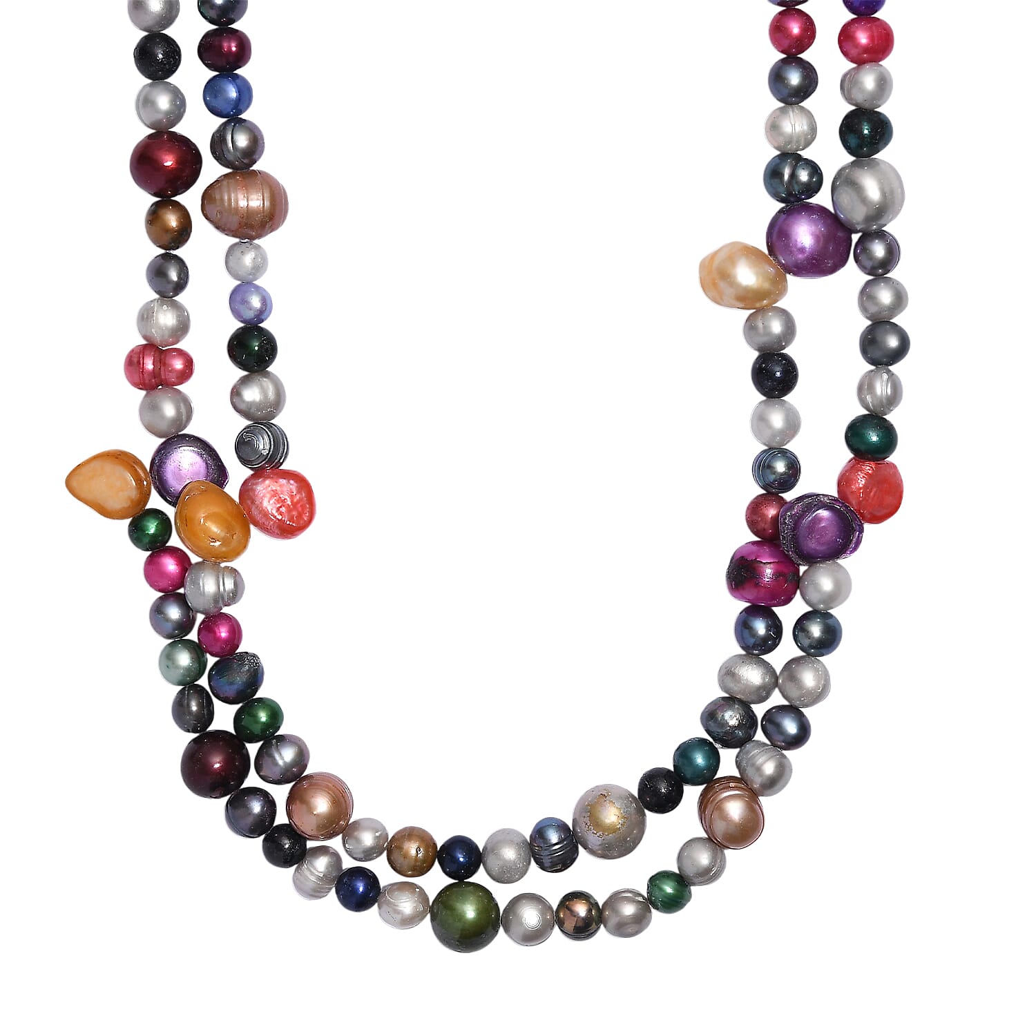 Aurora Pearl Launch - Multi Colour Pearl Necklace (Size 60) 520.00 Ct.
