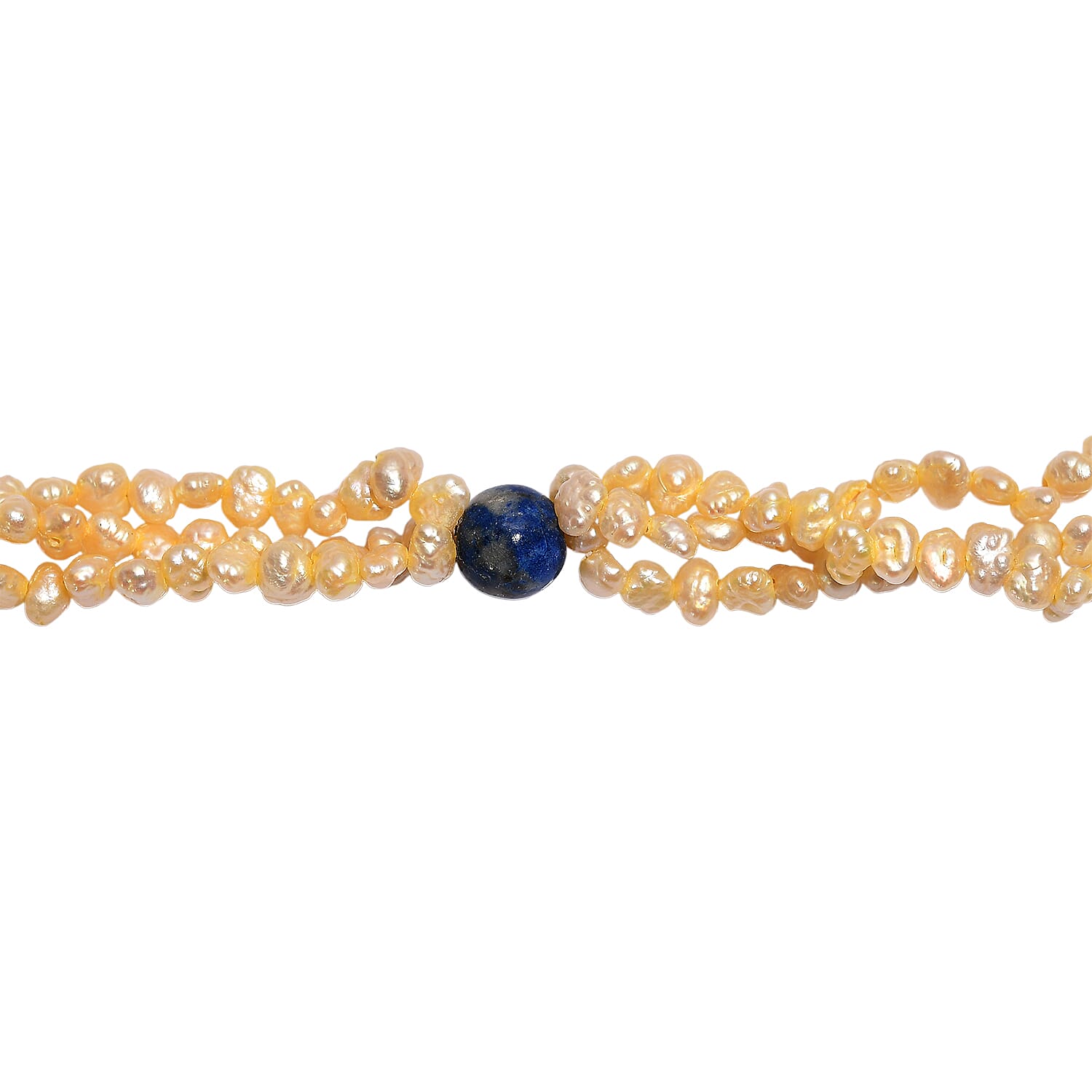 Yellow Dyed Pearl & Sodalite Stone Endless Necklace 280.00 Ct.