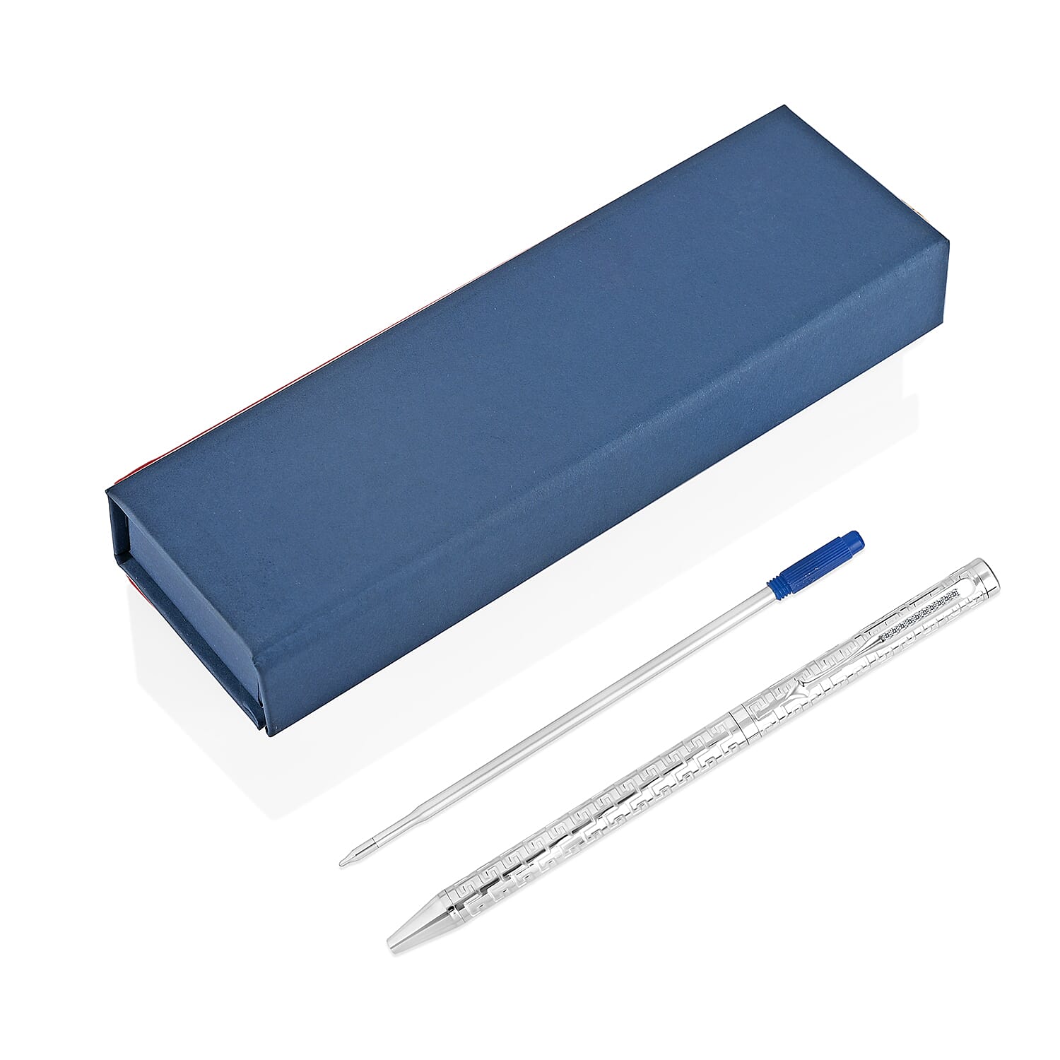 Luxuriant Lab Grown (SI G-H) Diamond Pen, 925 Silver,  9g, Roller Ballpoint Pen with 1 Extra Refill