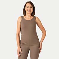 Tamsy Womens Regular Fit Sleeveless Tank Top (Size 8 to 10) - Mocha