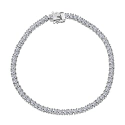LUXURIANT 5 Ct. Lab Grown Diamond Tennis Bracelet (Size - 7.5) with Box Clasp in 18K YG Vermeil Over Sterling Silver