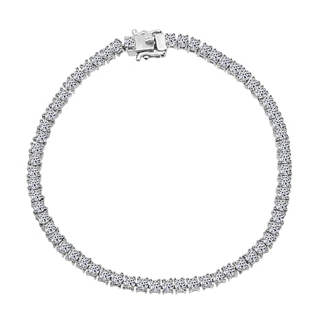 Luxuriant Lab Grown Diamond (SI-GH) Bracelet (Size 7.5) in Rhodium Overlay Sterling Silver 5.00 Ct