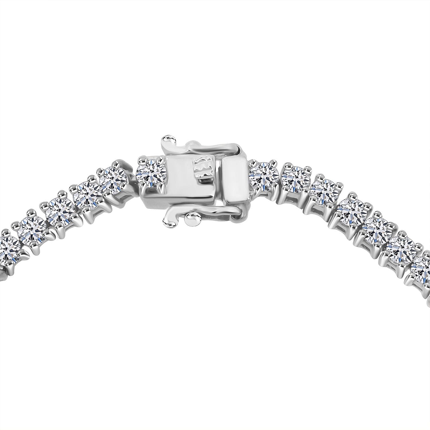 Luxuriant Lab Grown Diamond (SI-GH) Bracelet (Size 7.5) in Rhodium Overlay Sterling Silver 5.00 Ct