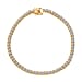 LUXURIANT 5 Ct. Lab Grown Diamond Tennis Bracelet (Size - 7.5) with Box Clasp in 18K YG Vermeil Over Sterling Silver