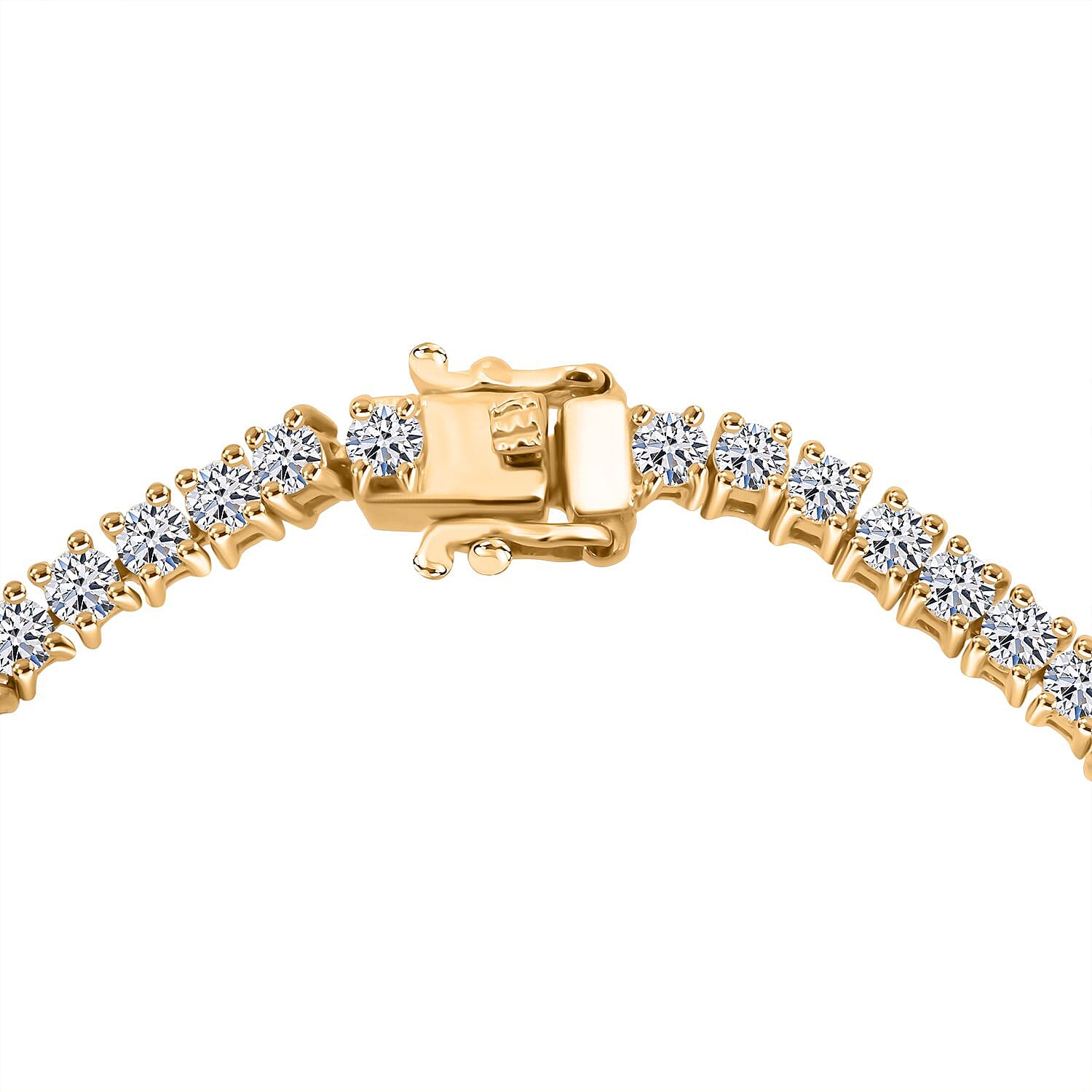 Luxuriant Lab Grown Diamond (SI-GH) Bracelet (Size 7.5) in 18K Vermeil Yellow Gold Plated Sterling Silver 5.00 Ct