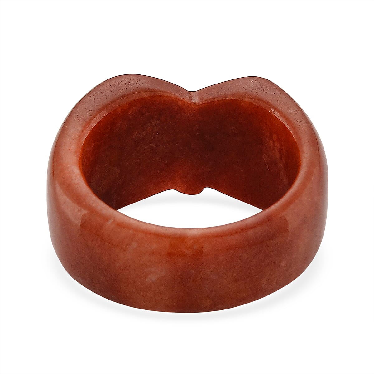 24K Yellow Gold Dyed Red Jade Butterfly Ring 30 Ct.