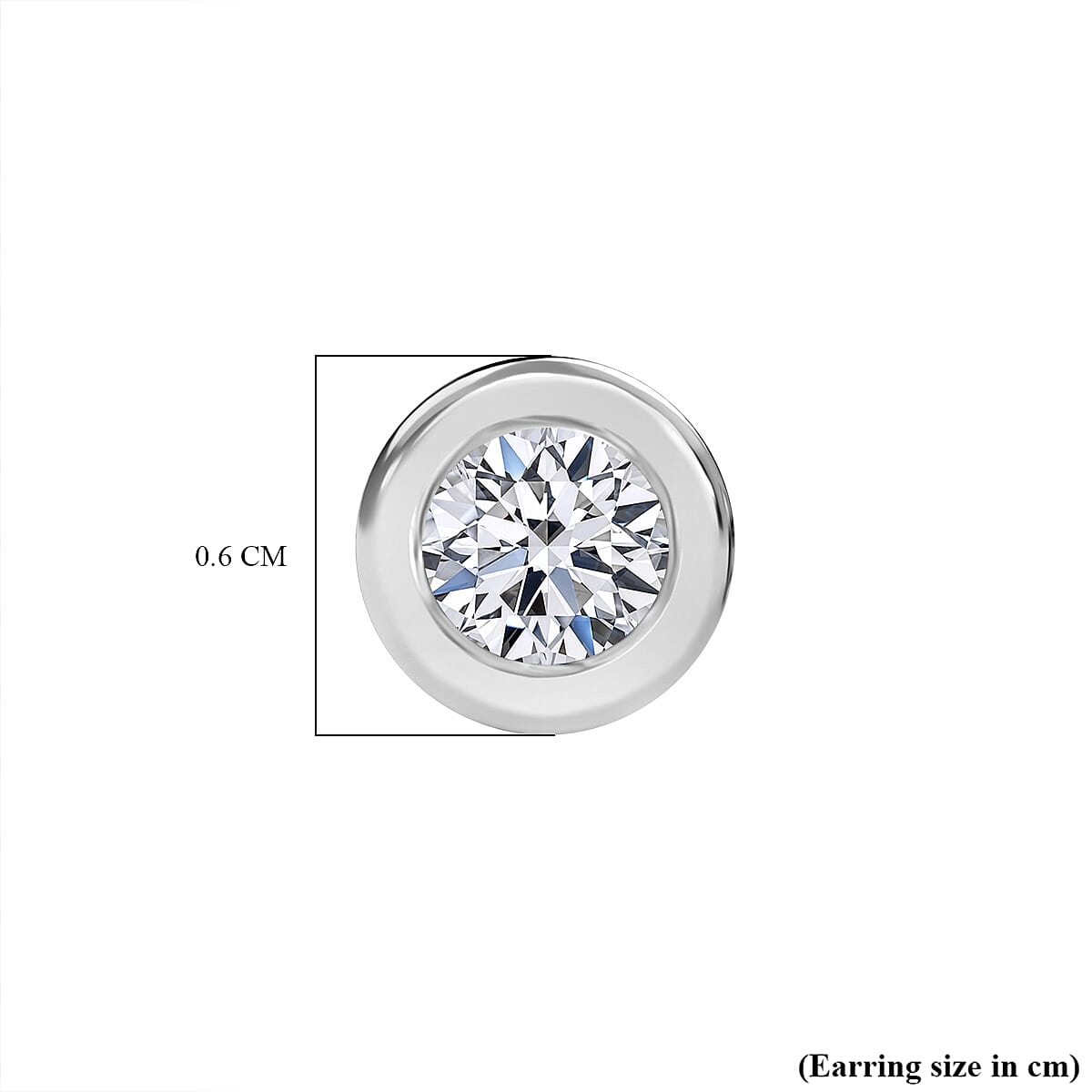 Luxuriant - Lab Grown Diamond (SI-GH) Solitaire Stud Earring with Screw Back in Rhodium Overlay Sterling Silver 0.50 Ct.