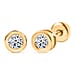 LUXURIANT 0.50 Ct. Lab Grown Diamond Solitaire Stud Push Post Earring in 18K Vermeil Yellow Gold Over Sterling Silver (SI-GH)