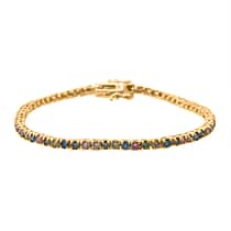 LUXURIANT 4 Ct. Multi Colour Lab Grown Diamond Tennis Bracelet (Size 7.5) with Box Clasp in 18K Vermeil Yellow Gold Over Sterling Silver