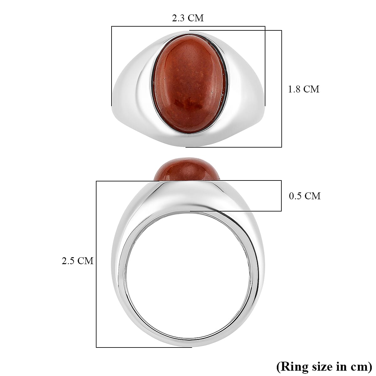 D'Joy Enhanced Red Jade Solitaire Ring in Rhodium Overlay Sterling Silver 6.84 Ct, Silver Wt. 5.20 Gms.