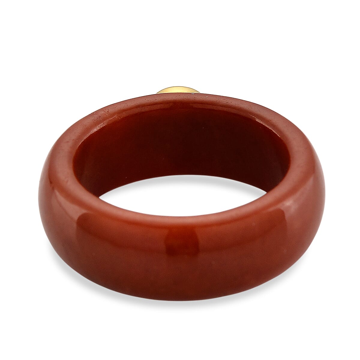 D'Joy Enhanced Red Jade & Red Garnet Ring in Yellow Gold Plated Sterling Silver 23.37 Ct.