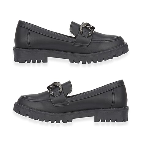 Adeline Ladies' Trendy Loafers With Padded Insole (Size 8) - Black