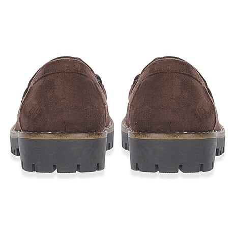 Adeline Ladies' Trendy Loafers With Padded Insole (Size 5) - Chocolate