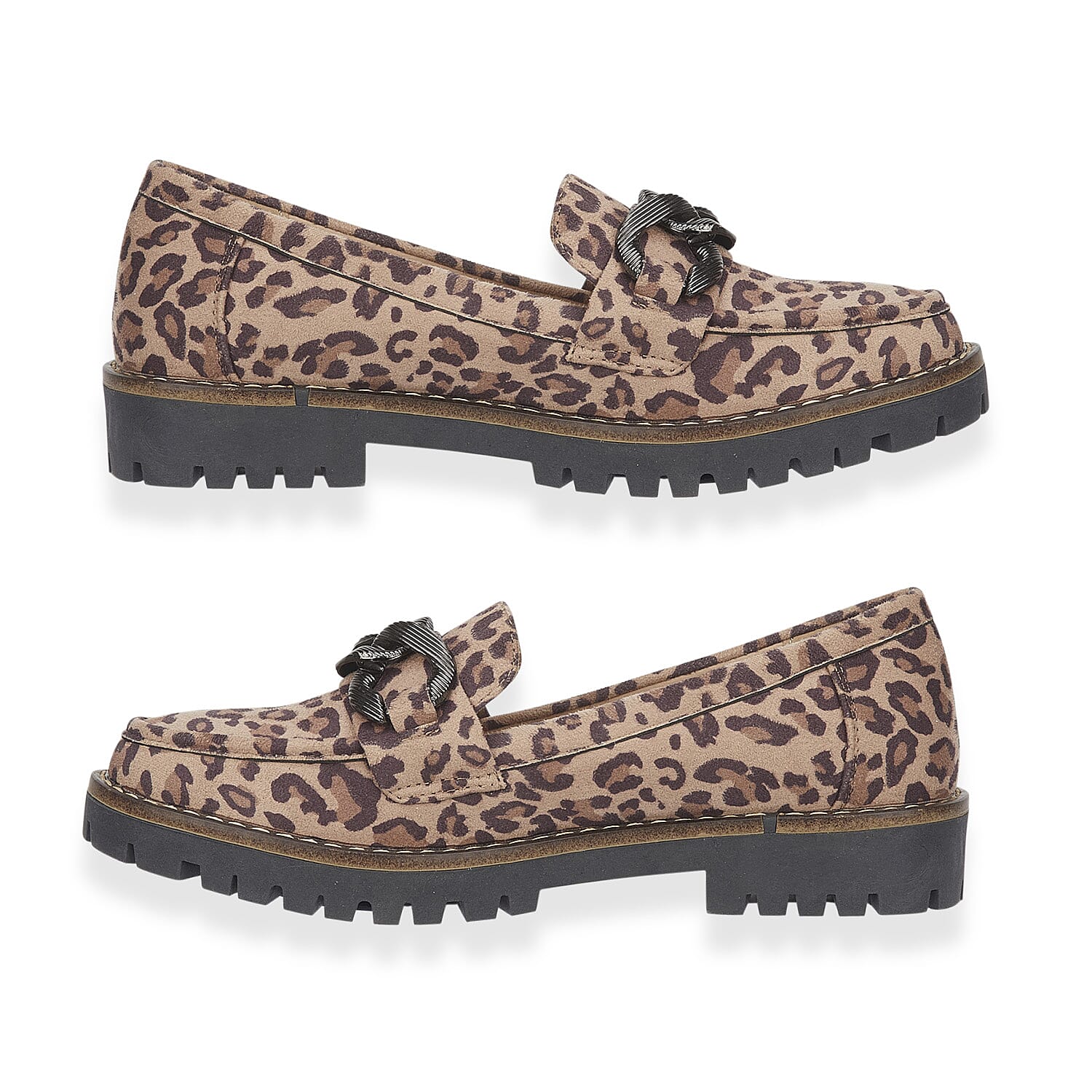 Adeline Ladies' Trendy Loafers With Padded Insole (Size 7) - Leopard