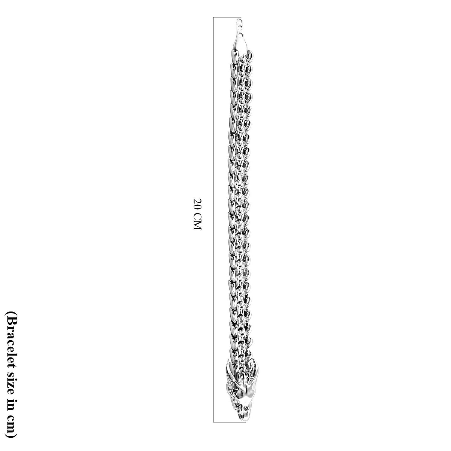 Royal Bali Collection Sterling Silver Dragon Bracelet (Size 8), Silver Wt. 63.50 Gms.