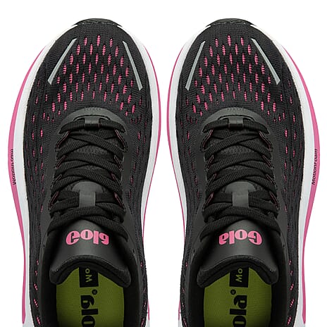 Gola Performance Alzir Speed Running Trainers, Black-Hot Pink (Size 3)