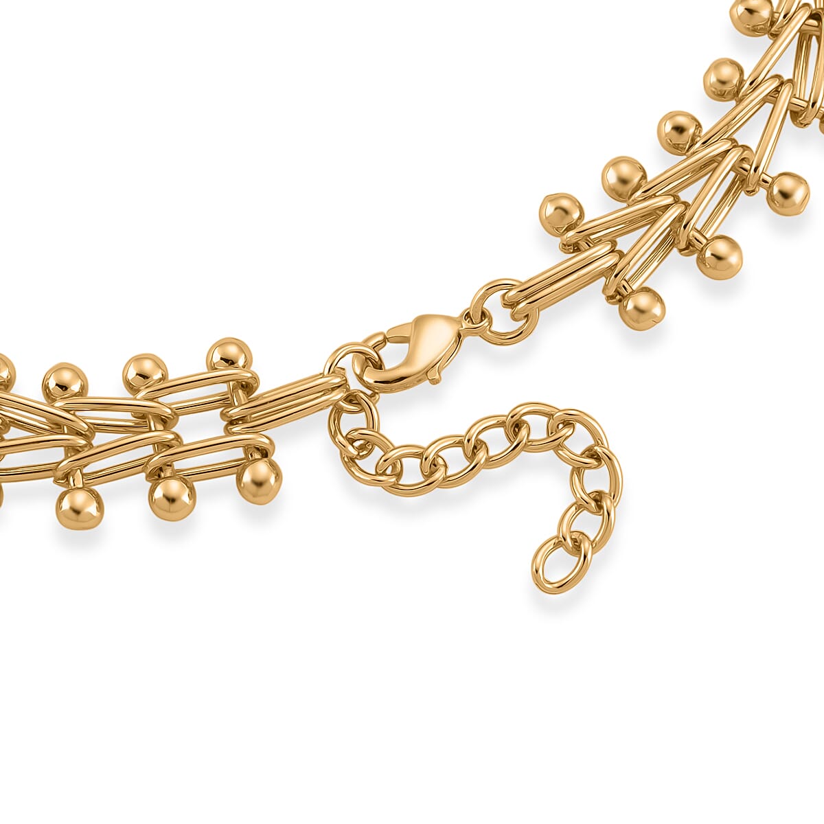 Beaded Necklace (Size - 18-2 Ext) in Yellow Gold Tone