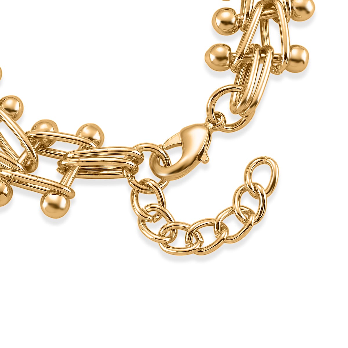 Beaded Bracelet (Size - 7.25-1 Ext) in Yellow Gold Tone