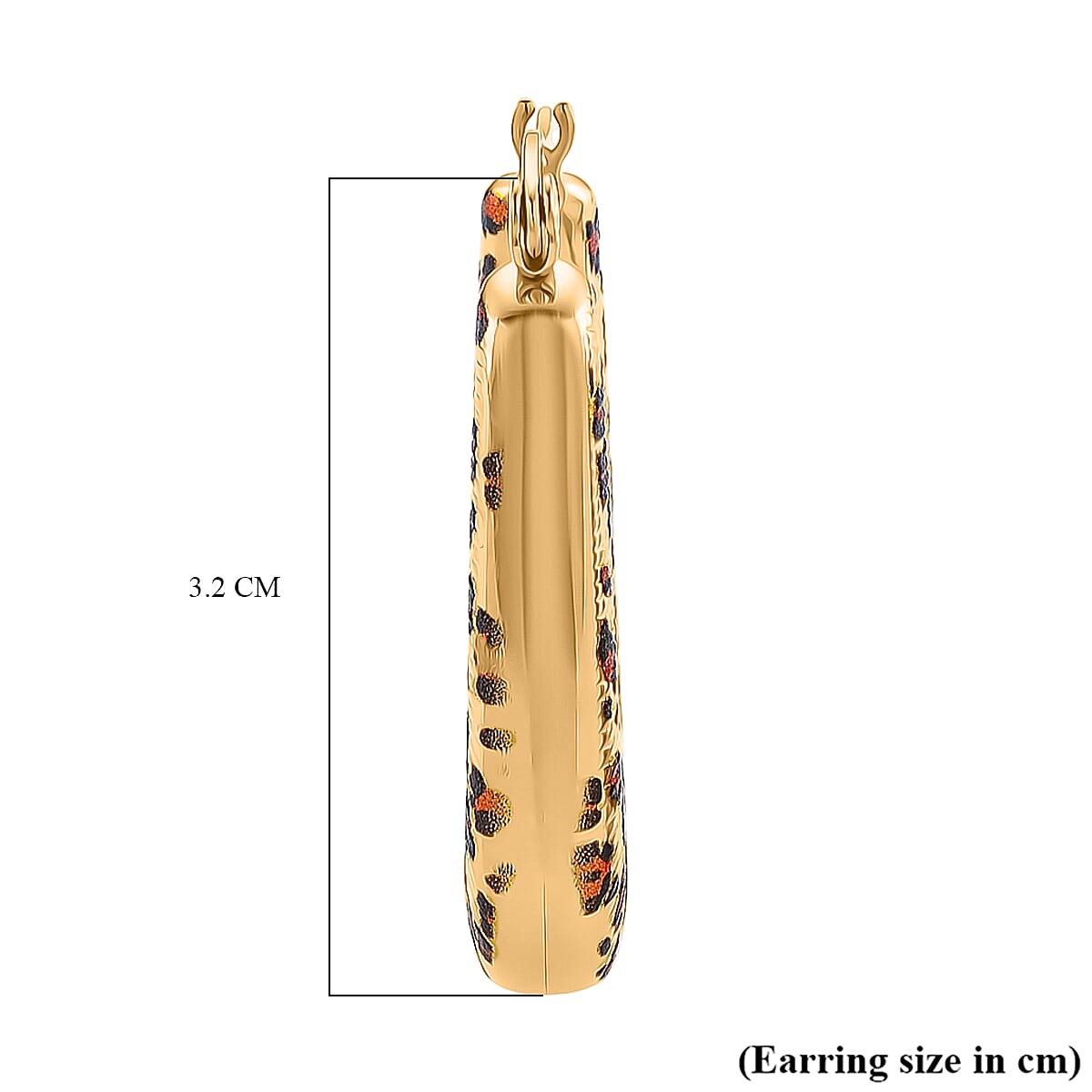 Designer Inspired- Leopard Print J Hoop Half Hoop Earring