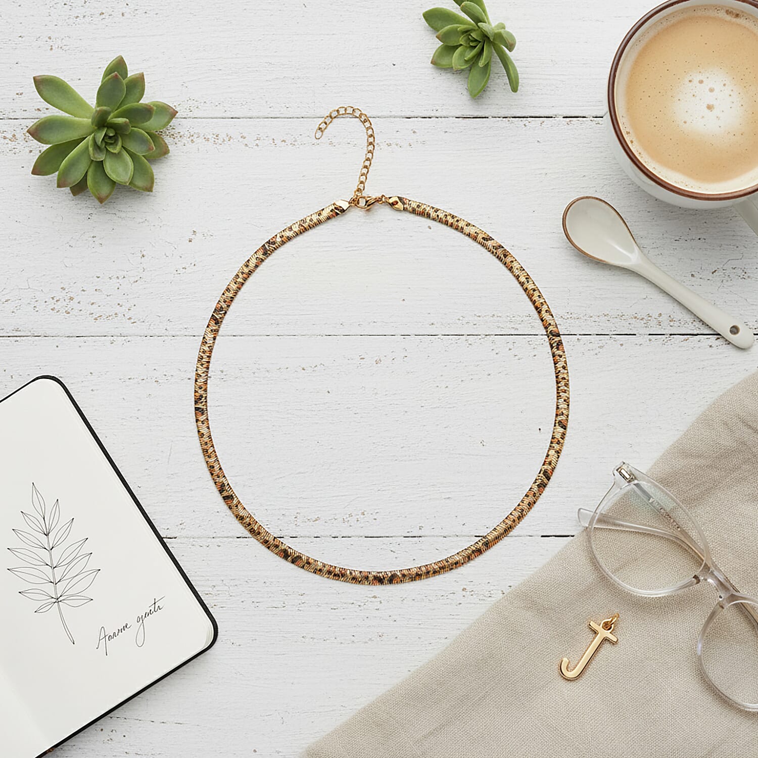 Designer Inspired - Leopard Print Necklace (Size 20)