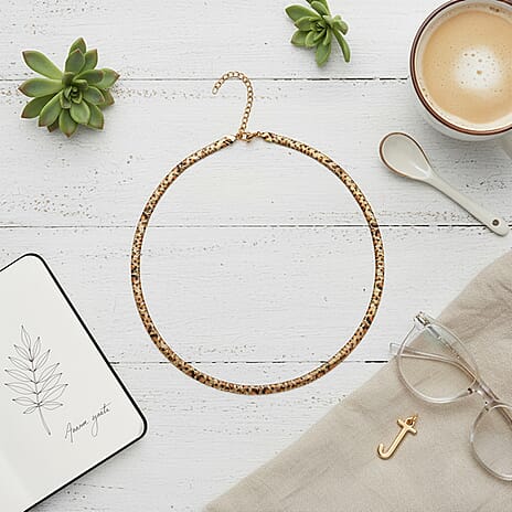 Designer Inspired - Leopard Print Necklace (Size 20) in Yellow Gold Plated