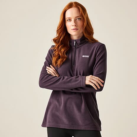 Regatta Womens Lightweight Half-Zip Fleece (Size 12) - Deep Plum