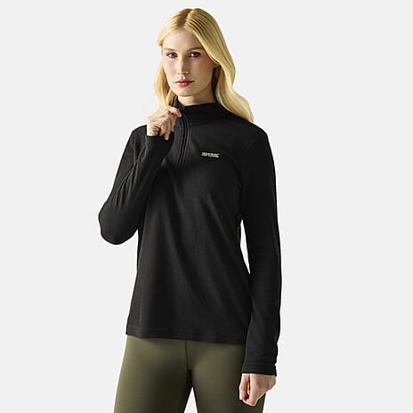 Regatta Womens Lightweight Half-Zip Fleece (Size 12) - Black