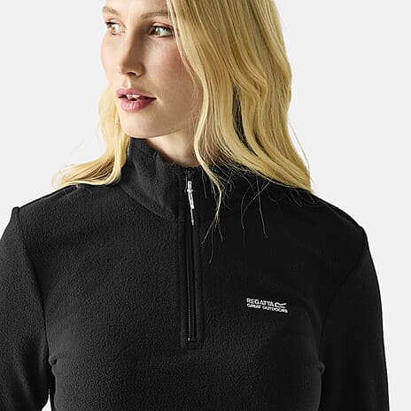 Regatta Womens Lightweight Half-Zip Fleece (Size 12) - Black
